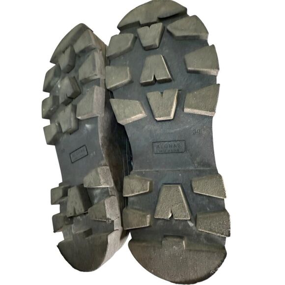 Alohas Sapphire Nutty Leather Platform Boots Black Brown Size 39 Chunky Sole - Picture 12 of 16